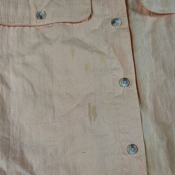 Vintage Travelsmith Womens Large Peach Orange Long Sleeve Button Up Shirt - Picture 6 of 10